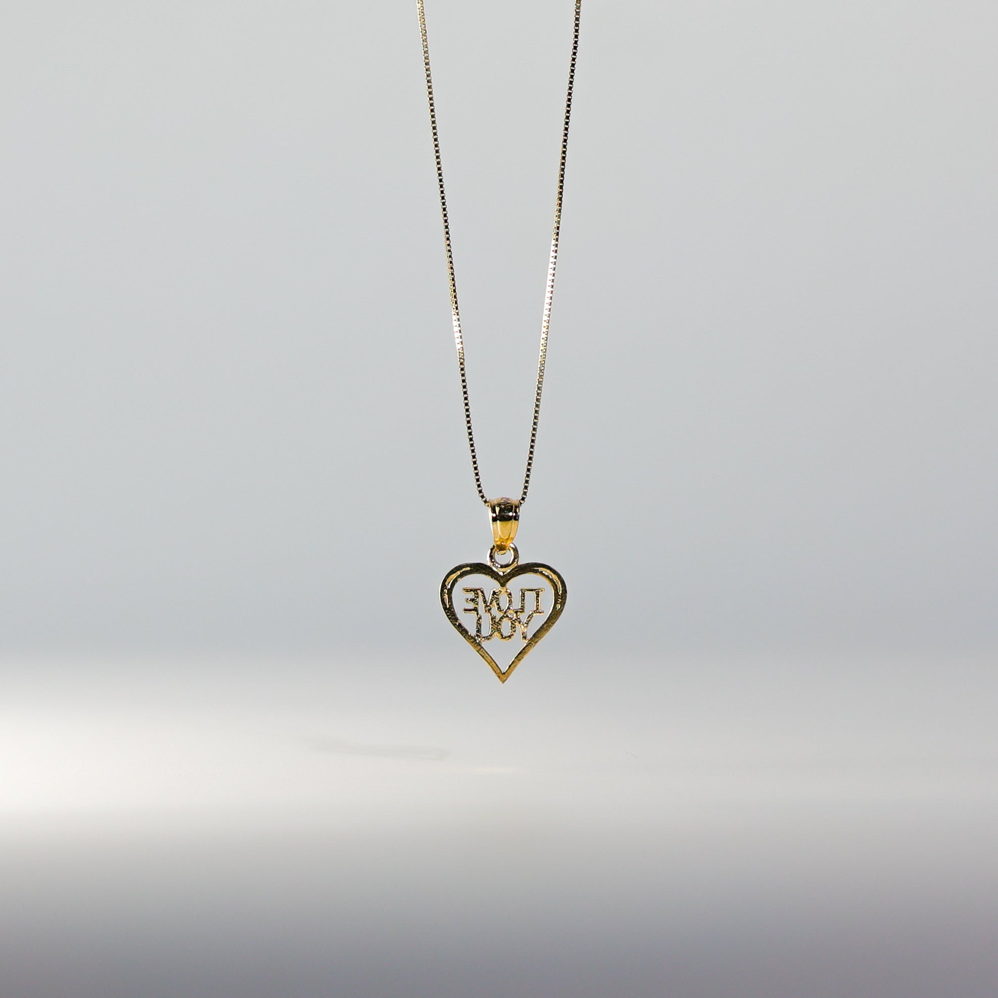 Gold I Love You Heart Pendant Model-PT1824 - Charlie & Co. Jewelry
