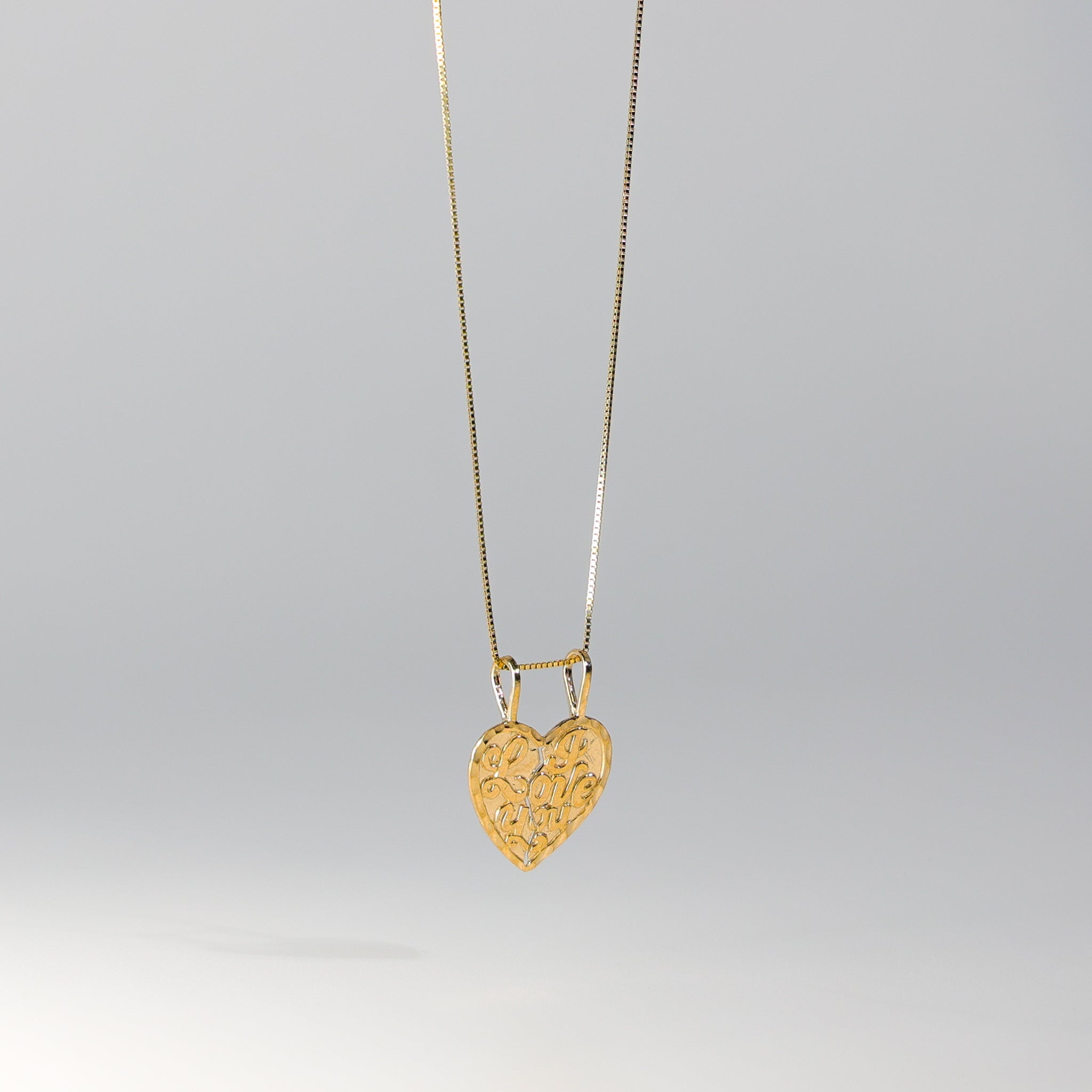 Gold Breakable Heart "I Love You" Couple Pendant Model-PT1823 - Charlie & Co. Jewelry
