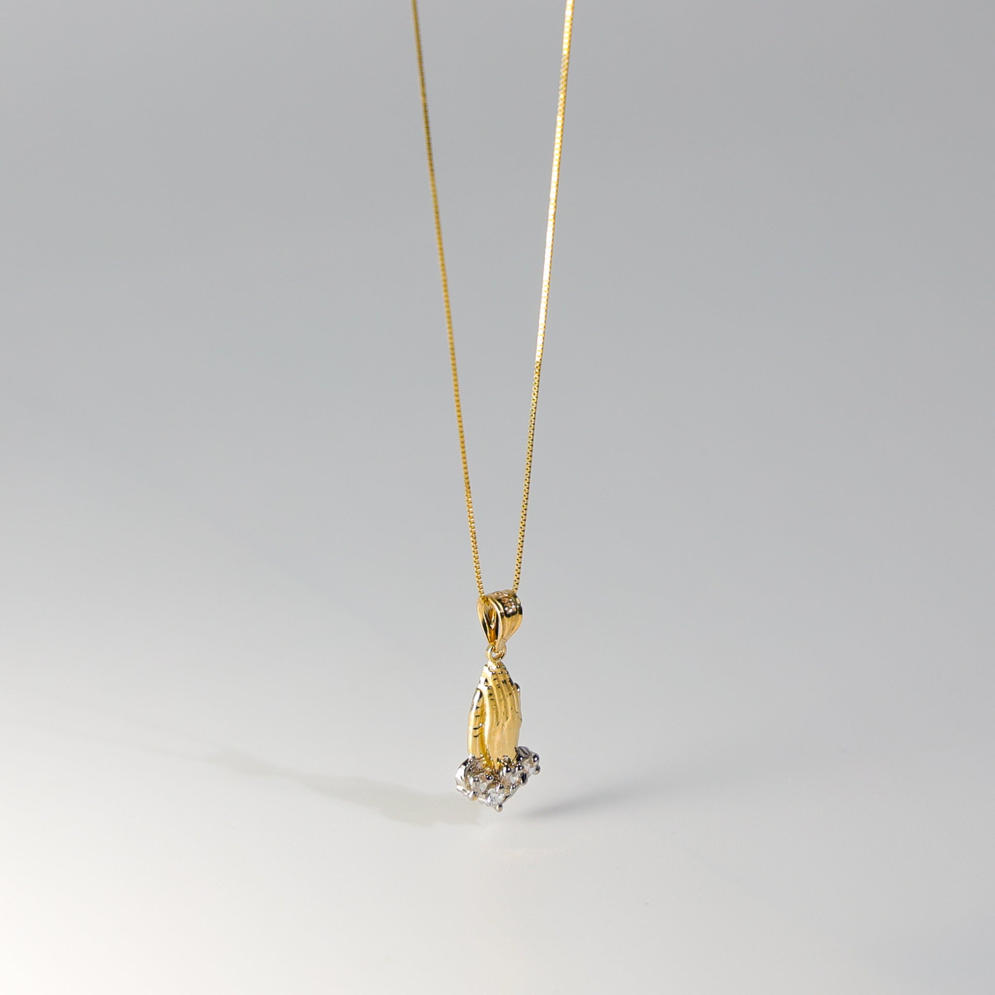Gold Praying Hand Pendant Model-0088 - Charlie & Co. Jewelry