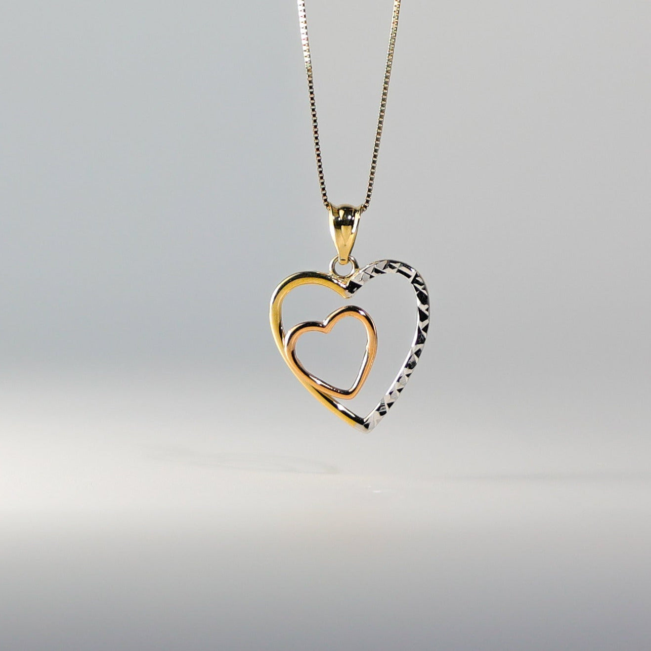 Gold Double Heart Pendant Model-PT2544 - Charlie & Co. Jewelry