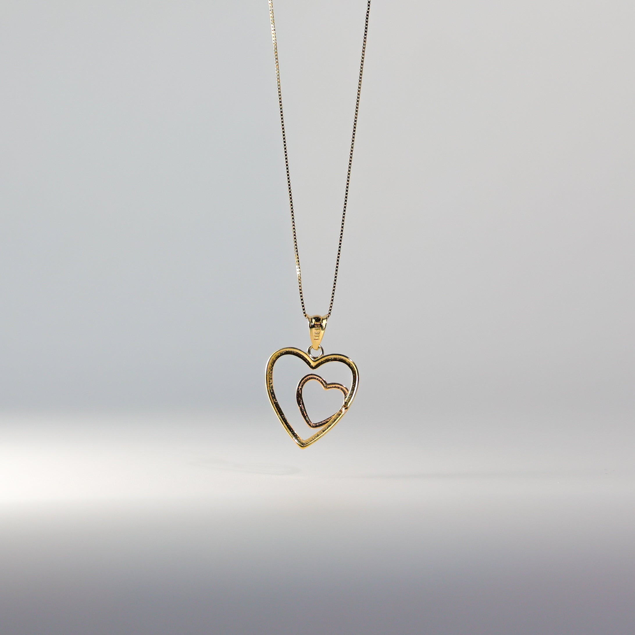 Gold Double Heart Pendant Model-PT2544 - Charlie & Co. Jewelry