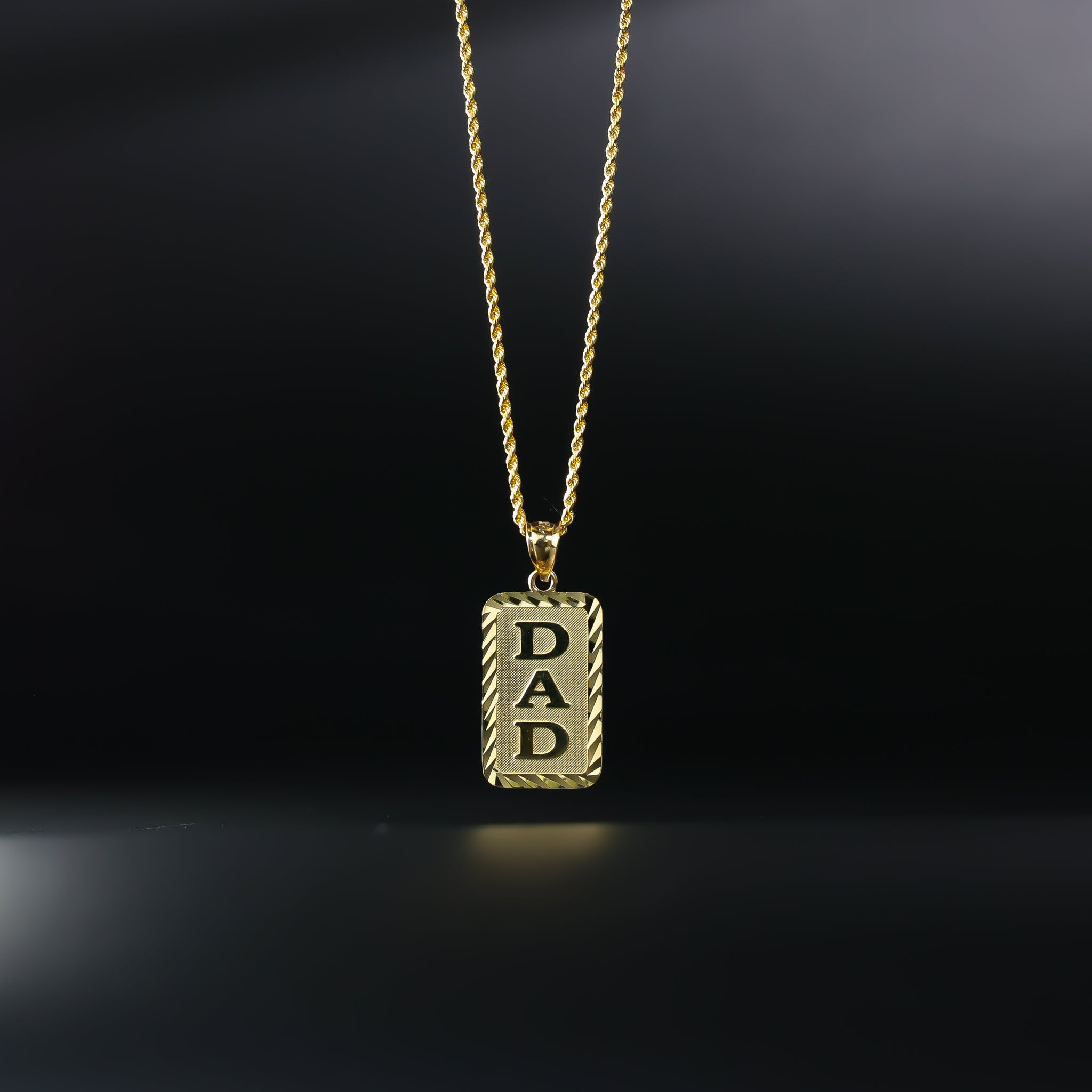 Gold Plate Dad Chain Pendant Model-PT1856 - Charlie & Co. Jewelry