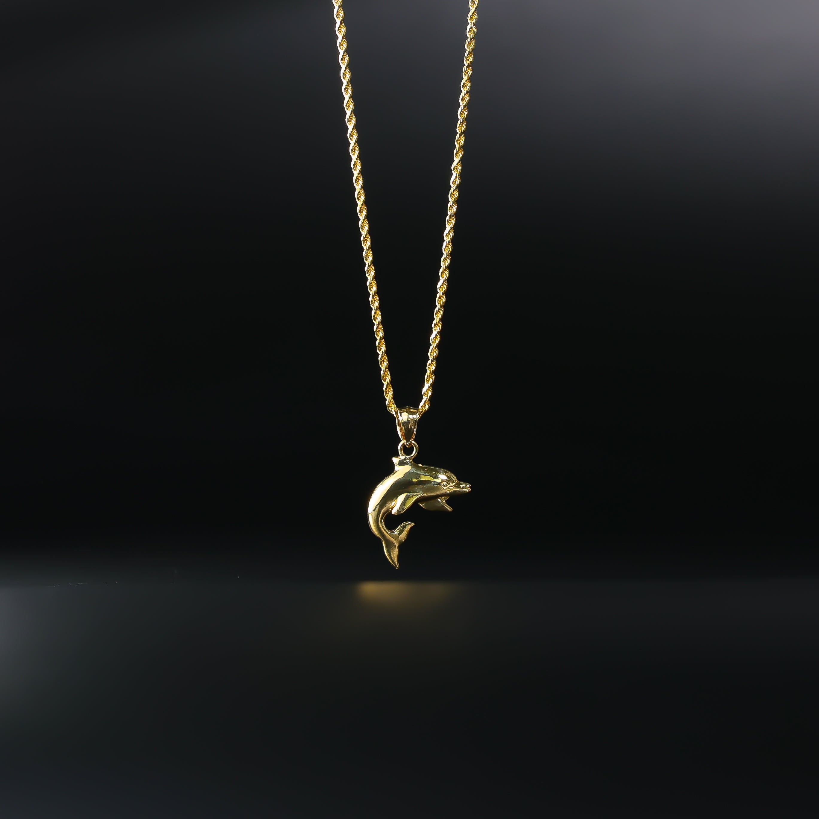 Golden Pendant, popular Dolphin Pendant, Dolphin Jewelry Gold, Animals Jewelry, Golden Jewelry, Dolphin Gift, Friendship Gift, 14K Gold, Rose Gold