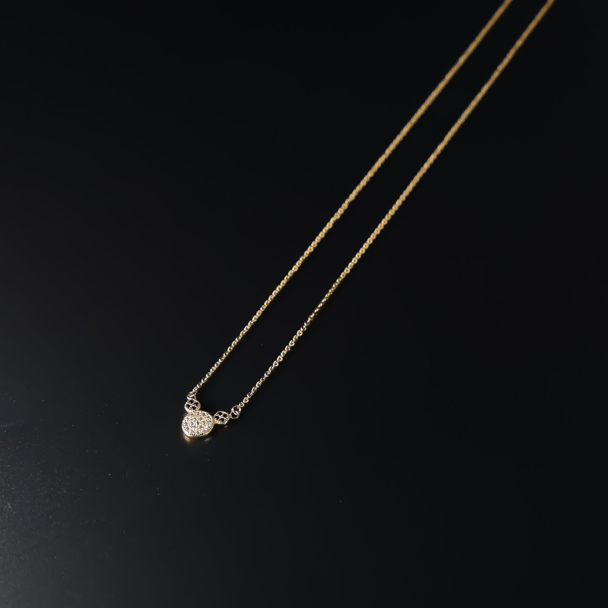 14K Dainty Gold Micky Mouse Necklace Model-NK0109 - Charlie & Co. Jewelry