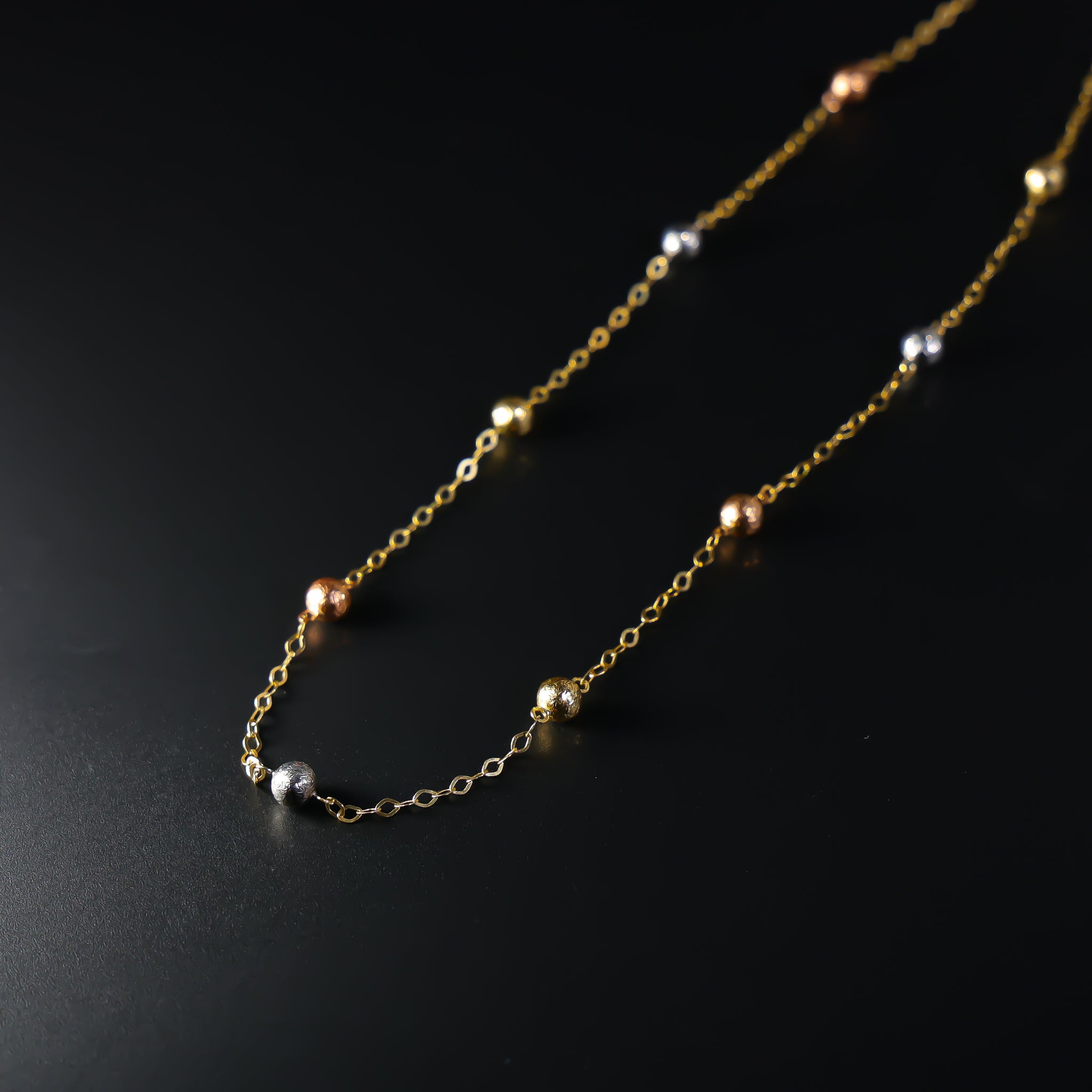 Gold Bead Necklace Model-NK0037 - Charlie & Co. Jewelry