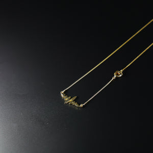 Gold Heartbeat Necklace Model-NK0319 - Charlie & Co. Jewelry