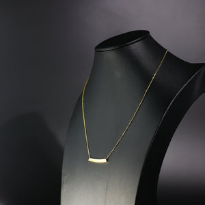 Gold Moving ID Bar Chain Necklace Model-NK0321 - Charlie & Co. Jewelry