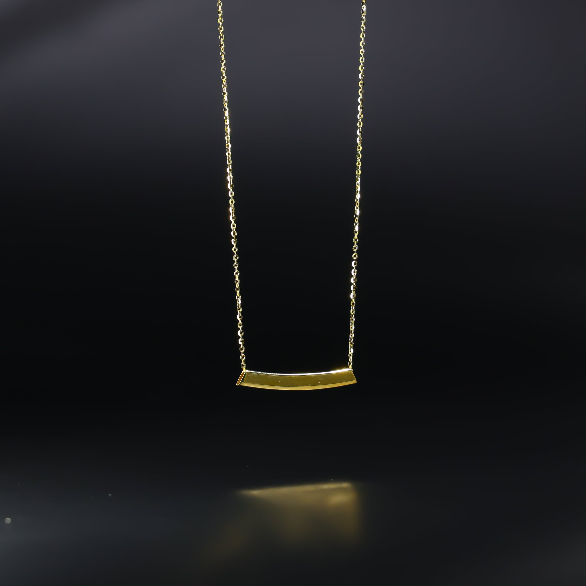 Gold Moving ID Bar Chain Necklace Model-NK0321 - Charlie & Co. Jewelry