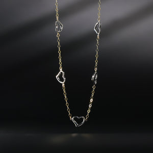 Gold Open Heart Necklace Model-NK0023 - Charlie & Co. Jewelry
