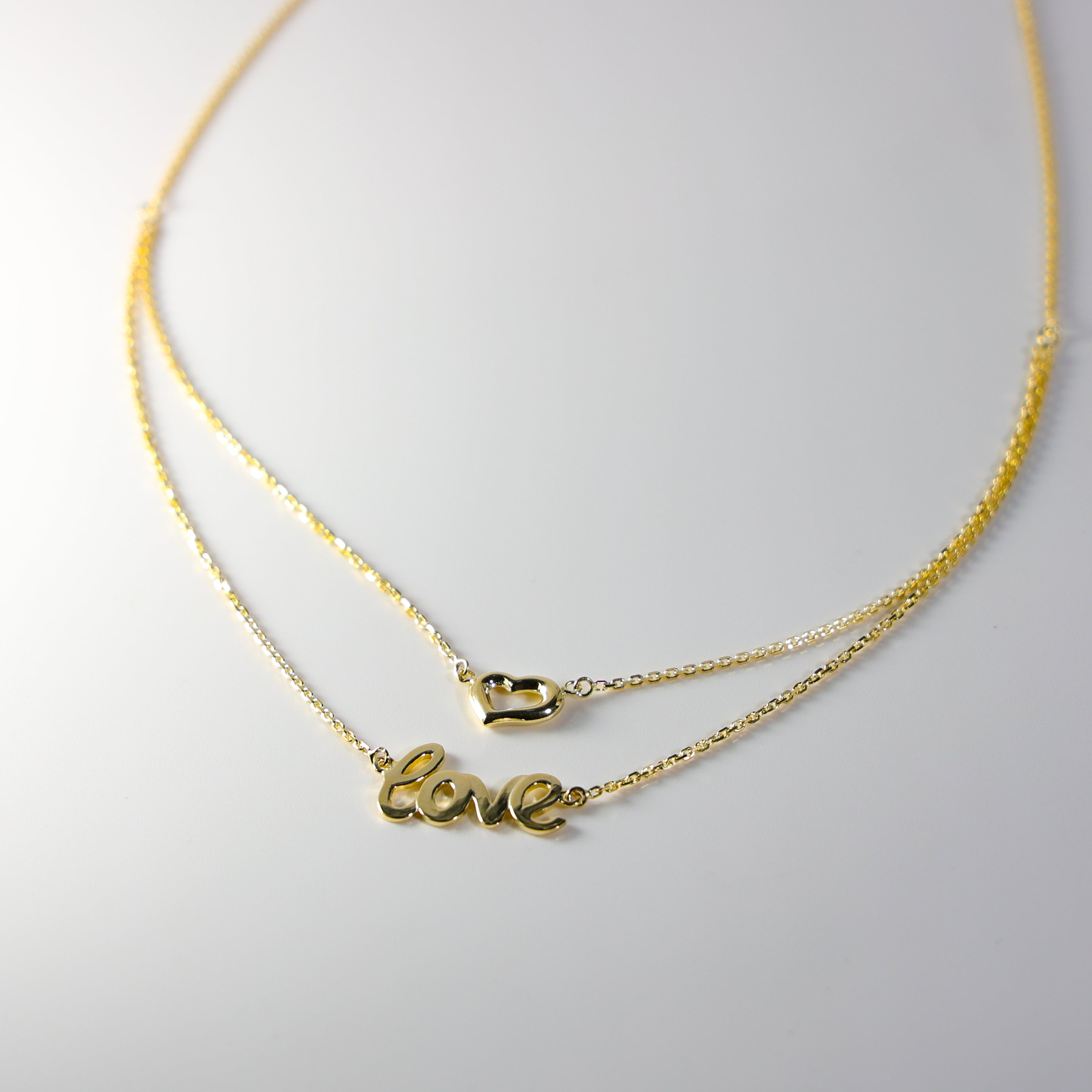 Gold Love Heart Necklace Model-NK0314 - Charlie & Co. Jewelry