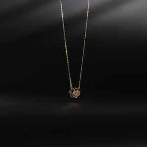 14K Gold Rose Flower Necklace Model-NK0103 - Charlie & Co. Jewelry
