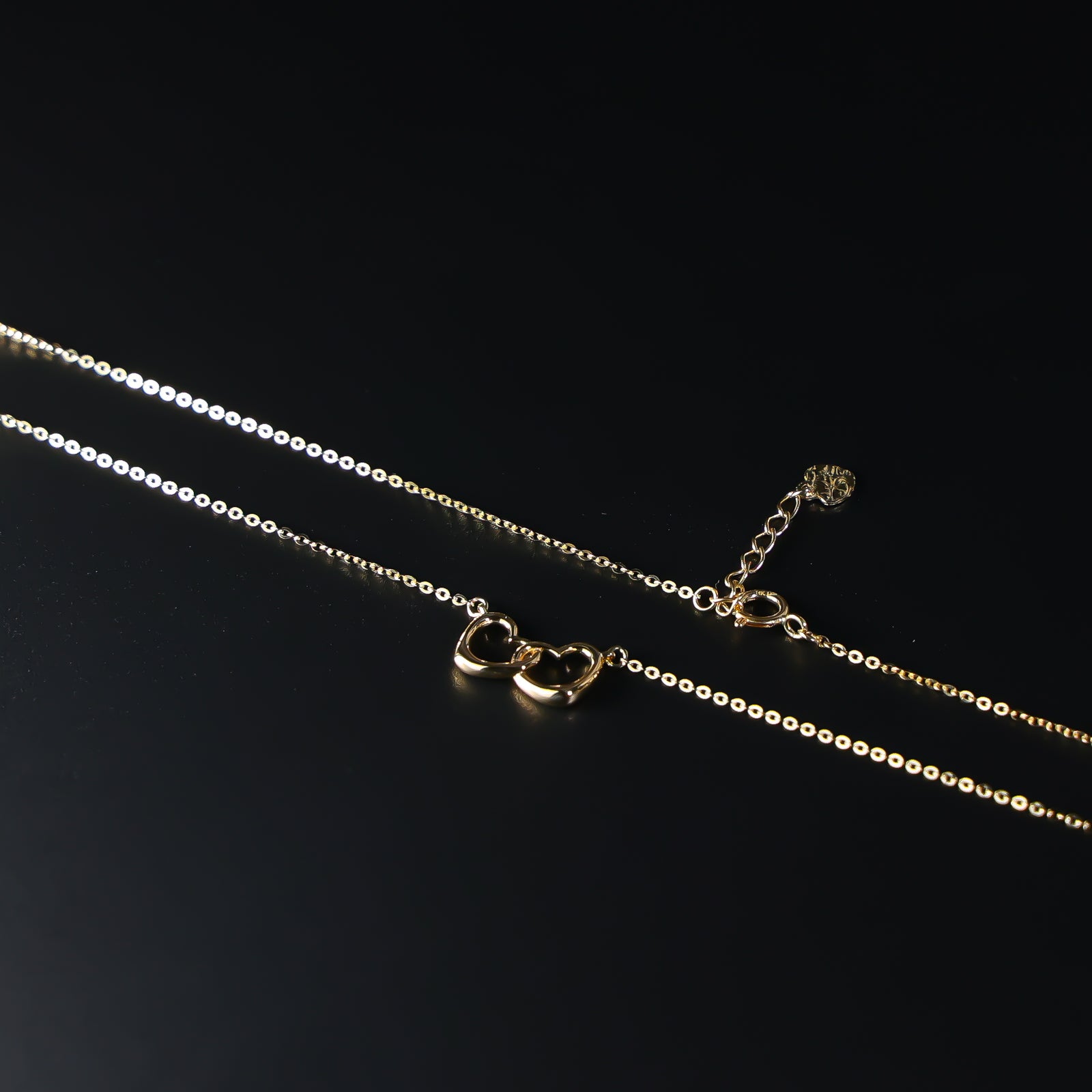14K Gold Interlocking Heart Necklace - Model NK0101
