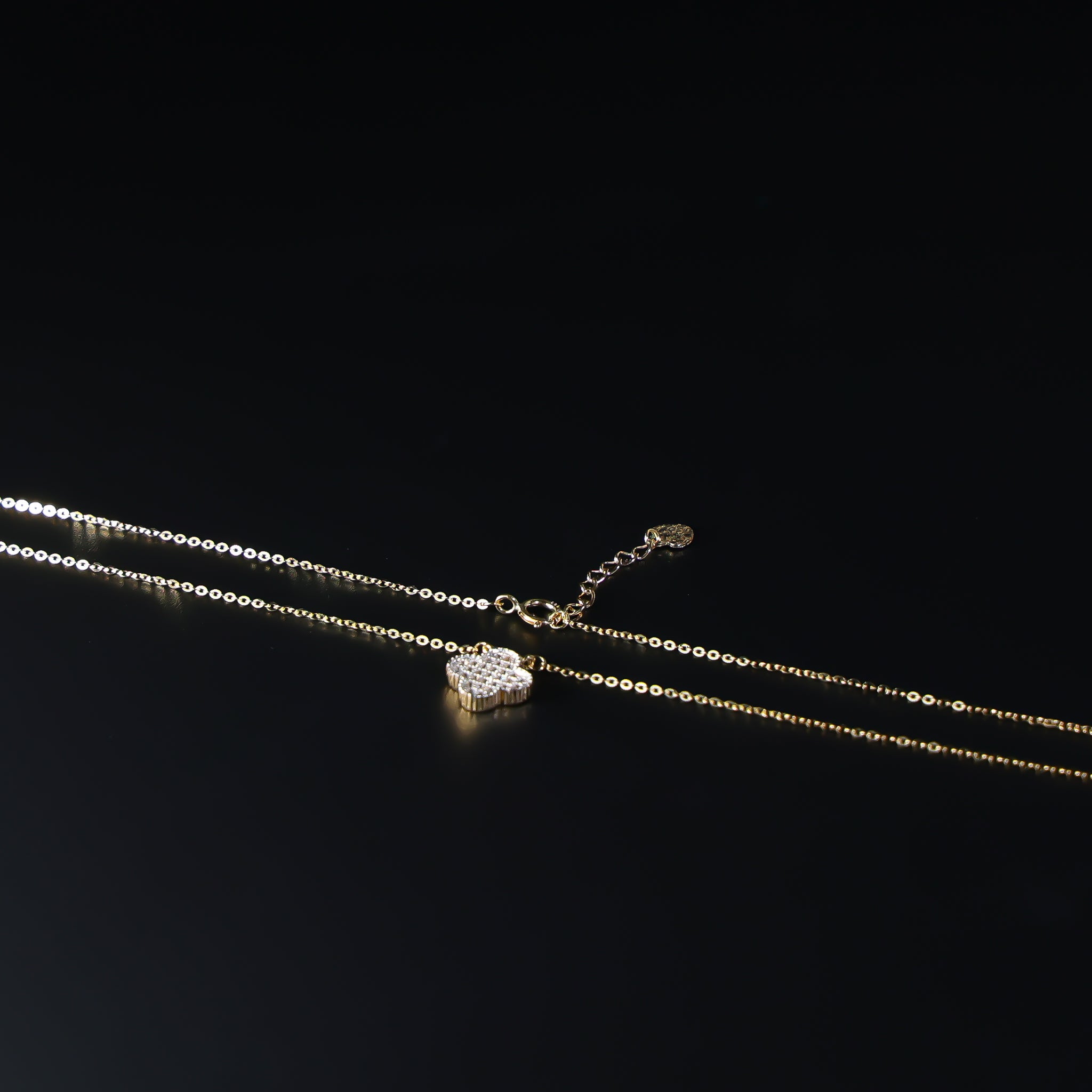14K Gold Four leaf Clover Necklace Model-NK0222 - Charlie & Co. Jewelry
