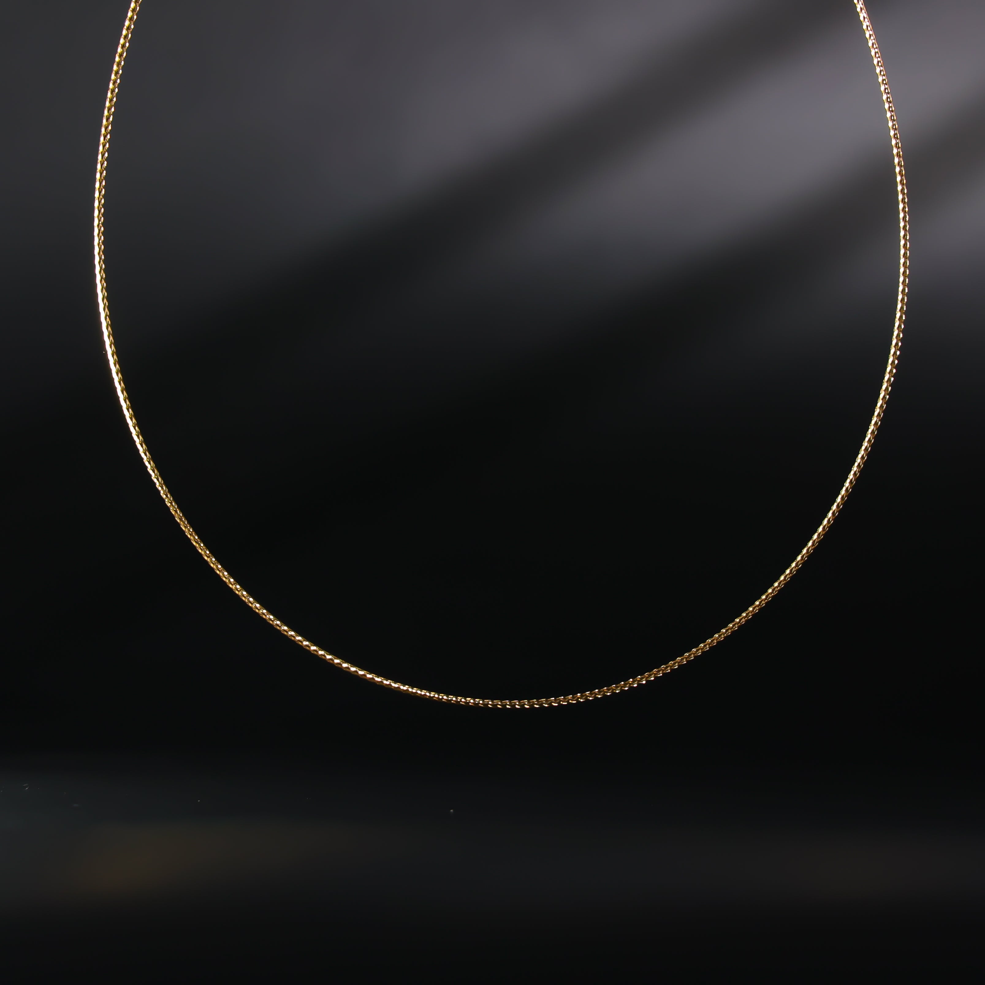 14K Gold Sparkle Omega Necklace 1MM - Model NK13 | Charlie & Co