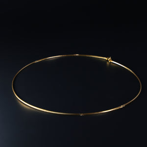 14K 1MM Gold Sparkle Omega Necklace Model-NK0013 - Charlie & Co. Jewelry