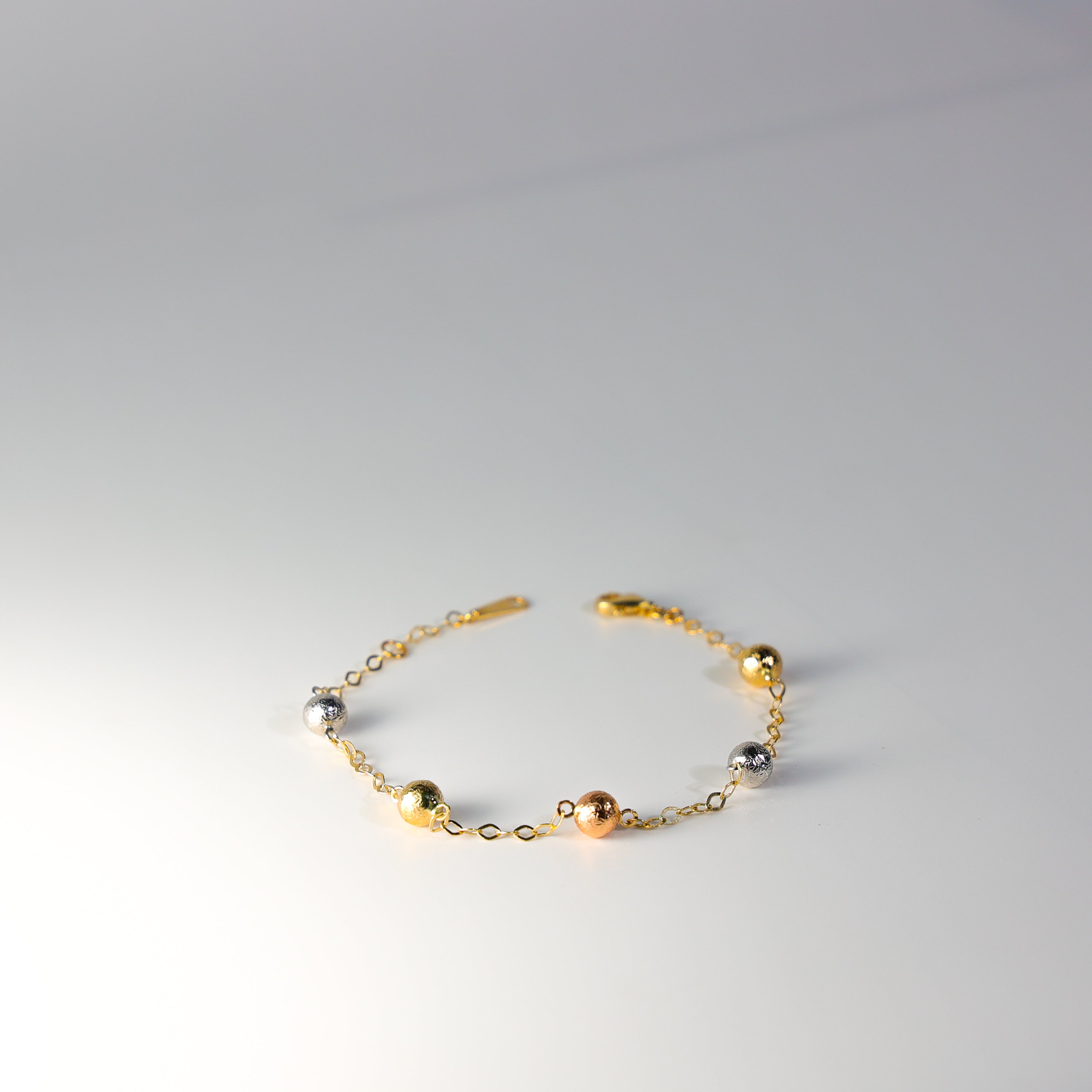 14K Gold Snow Ball Chain Bracelet Model-AB0187 - Charlie & Co. Jewelry