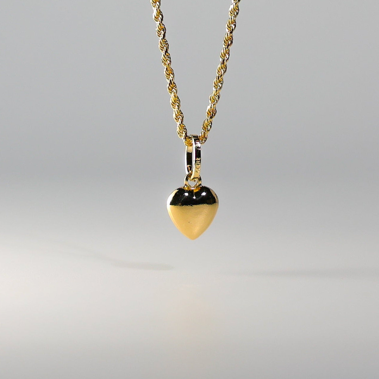 Gold Heart Charm Pendant Model-PT0446 - Charlie & Co. Jewelry