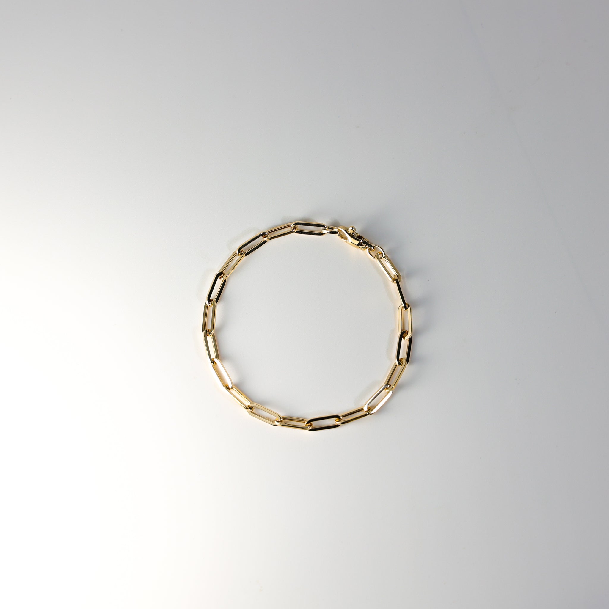 14K 4MM Gold Paperclip Link Bracelet Model-AB0765 - Charlie & Co. Jewelry