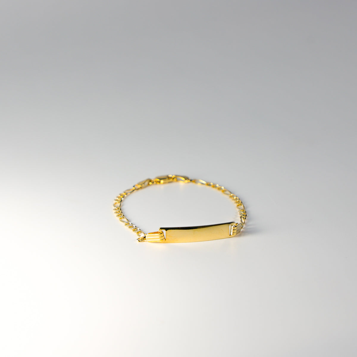 Charlie & Co. Jewelry | 14K Gold ID Bracelet Figaro Link Chain 3MM ...