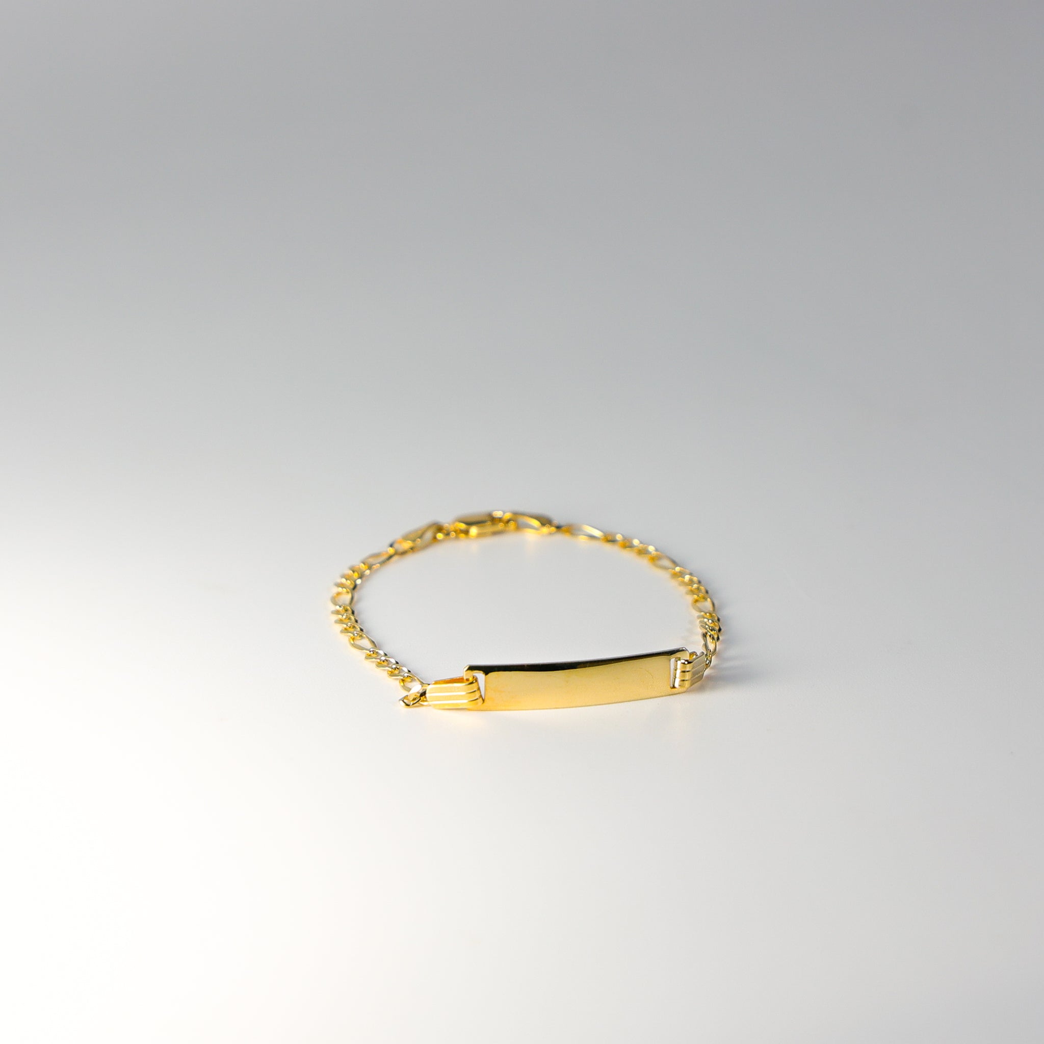Vintage 14k Yellow Gold Fancy Herringbone Link ID Bracelet | eBay