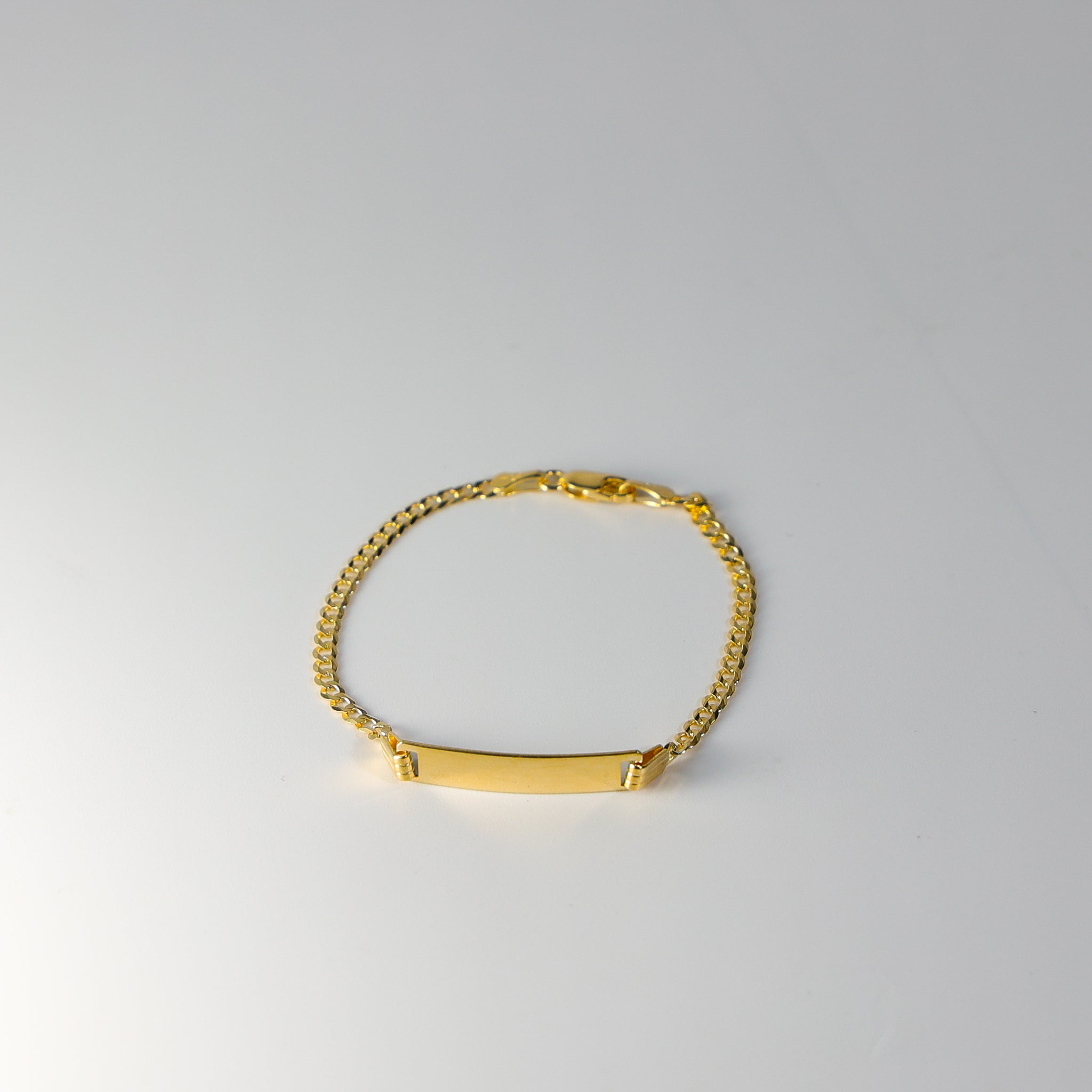 14K Gold ID Bracelet 2.5MM Cuban Link Model-AB108 - Charlie & Co. Jewelry
