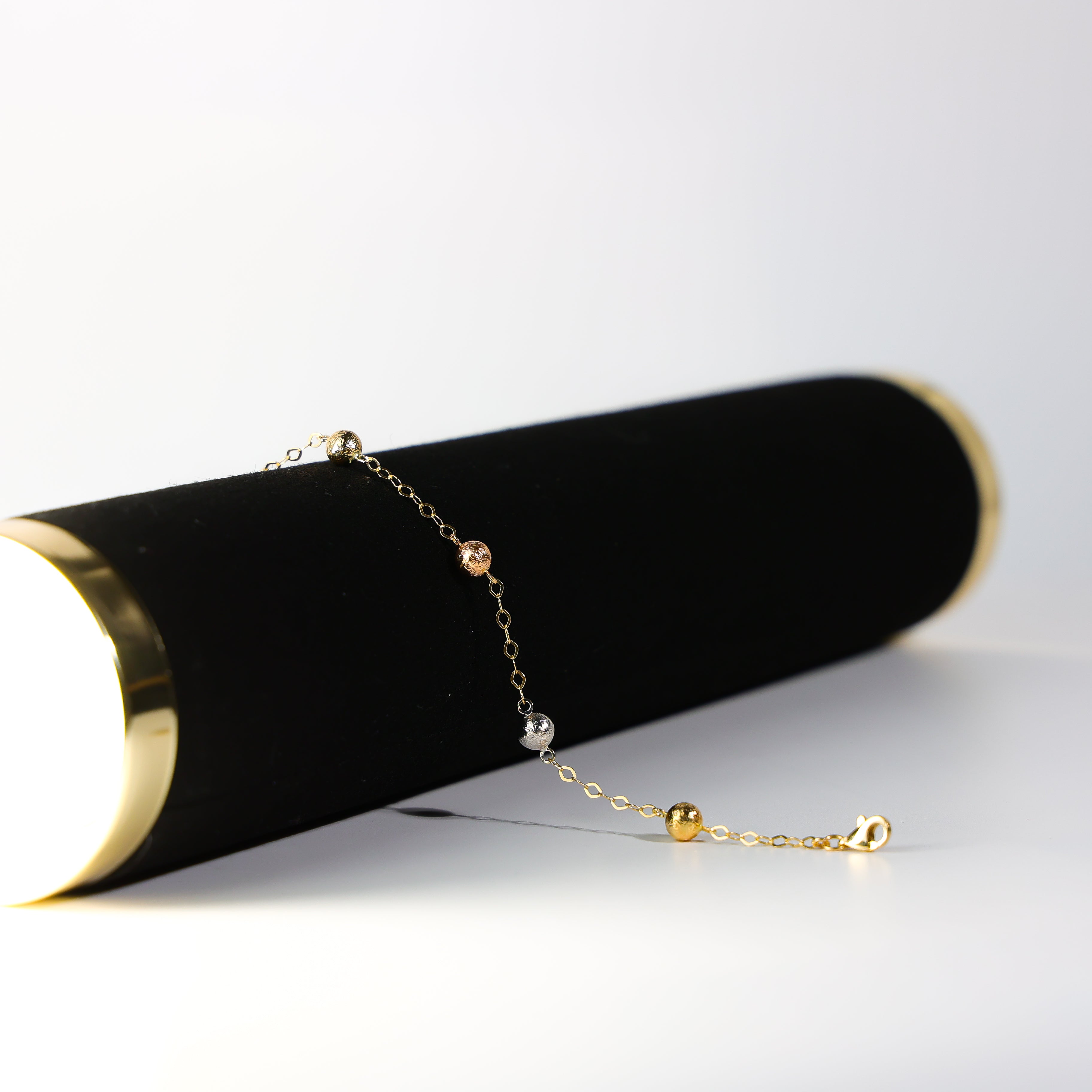 14K Gold Snow Ball Chain Bracelet Model-AB0187 - Charlie & Co. Jewelry
