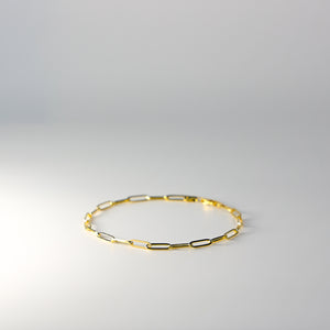 14K 3MM Gold Paperclip link Bracelet Model-CH0579 - Charlie & Co. Jewelry