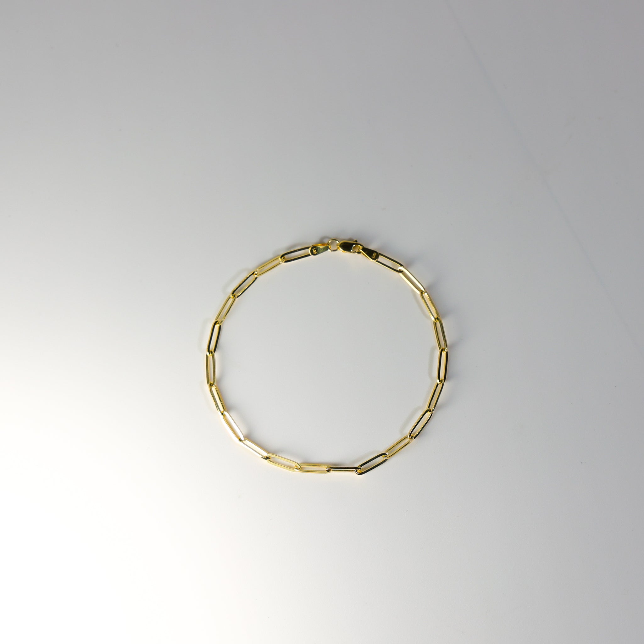 14K 3MM Gold Paperclip link Bracelet Model-CH0579 - Charlie & Co. Jewelry