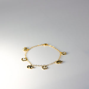 14K Gold Elephant And Heart Bracelet Model-AB0773 - Charlie & Co. Jewelry