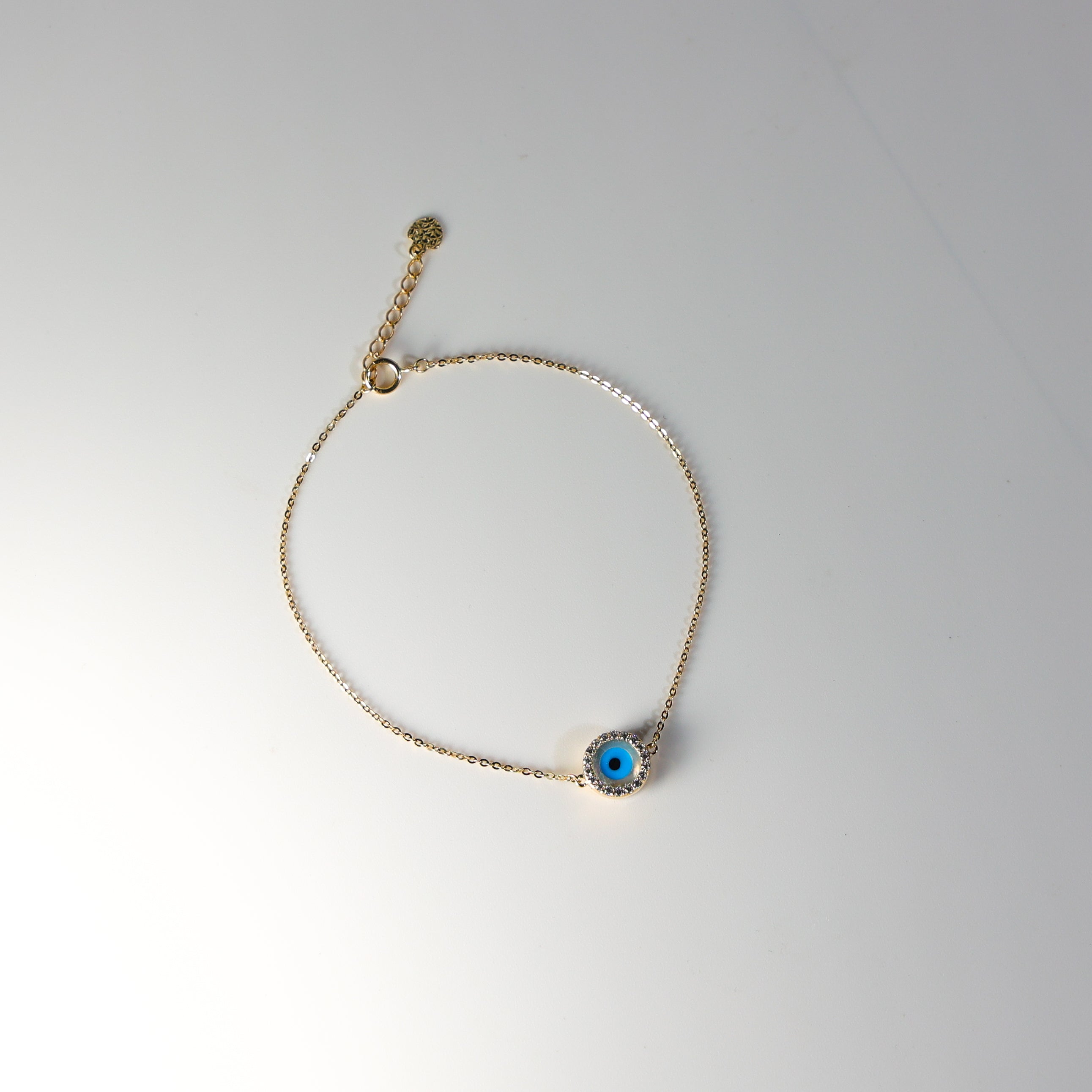 14K Gold Evil Eye Chain Bracelet Model-AB0560 - Charlie & Co. Jewelry