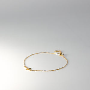14K Gold Bracelet With Side Way Cross Model-AB0317 - Charlie & Co. Jewelry