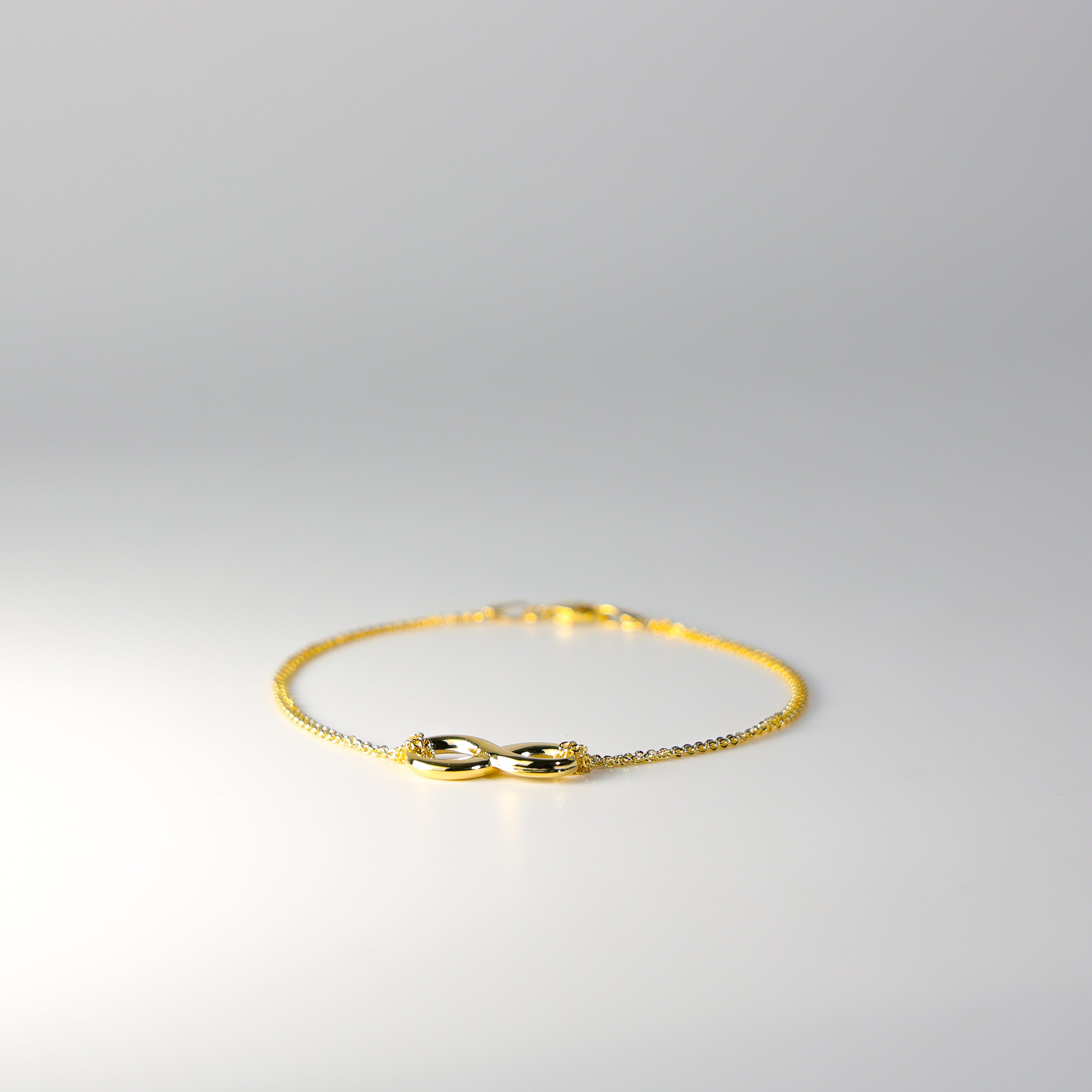 14K Gold Infinity Charm Bracelet Model-AB0538 - Charlie & Co. Jewelry