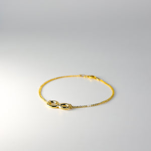 14K Gold Infinity Charm Bracelet Model-AB0538 - Charlie & Co. Jewelry