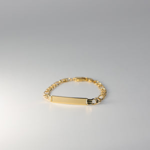 14K Gold ID Bracelet 5MM Figaro Link Chain Model-AB0228 - Charlie & Co. Jewelry