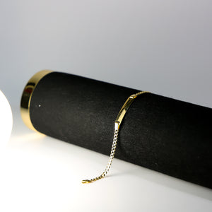 14K Gold ID Bracelet 3MM Cuban Link Chain Model-AB107 - Charlie & Co. Jewelry