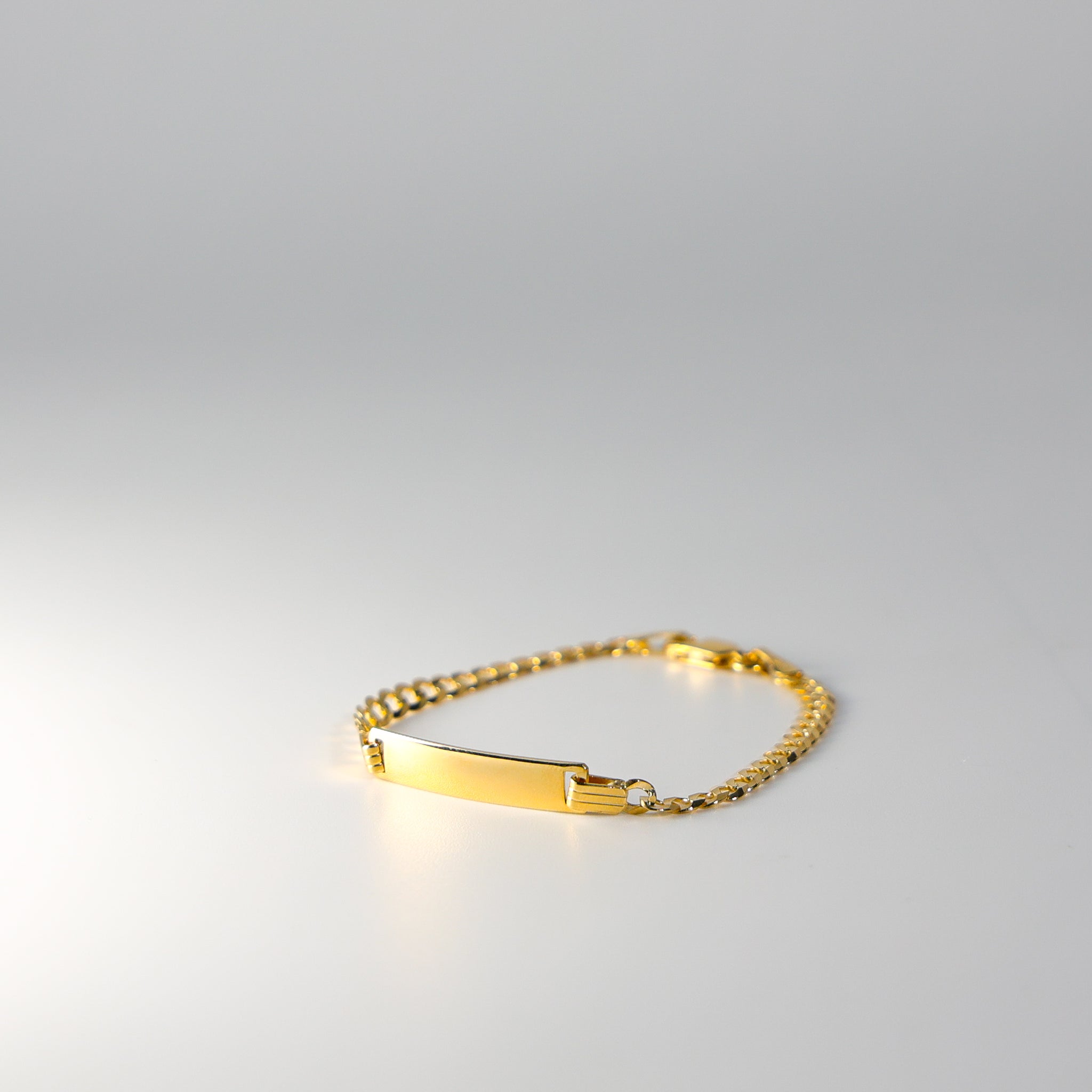 14K Gold ID Bracelet 4MM Cuban Link Model-AB232 - Charlie & Co. Jewelry