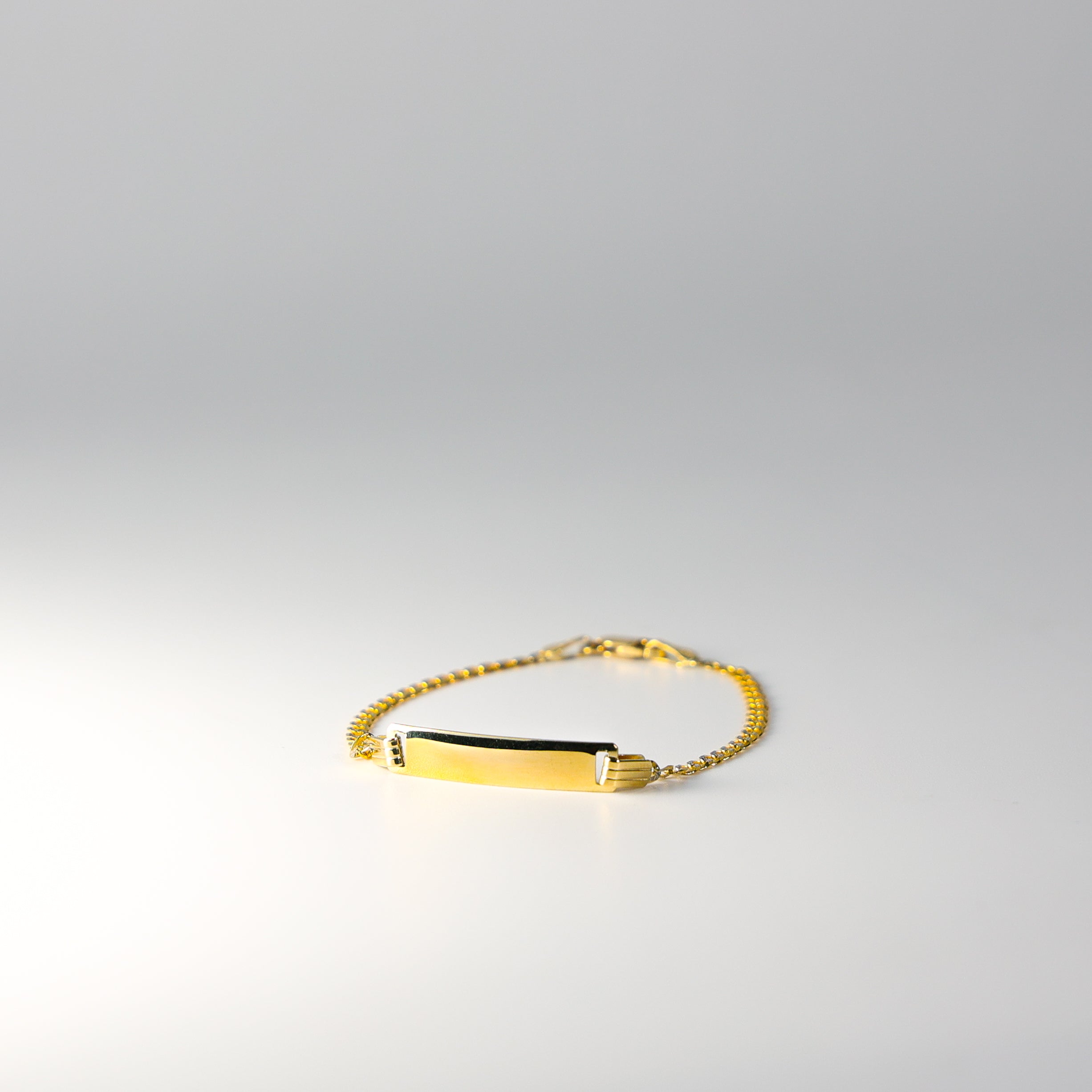 Gold ID Bracelet 2.5MM Cuban Link Chain Diamond Cut Model-AB110 - Charlie & Co. Jewelry
