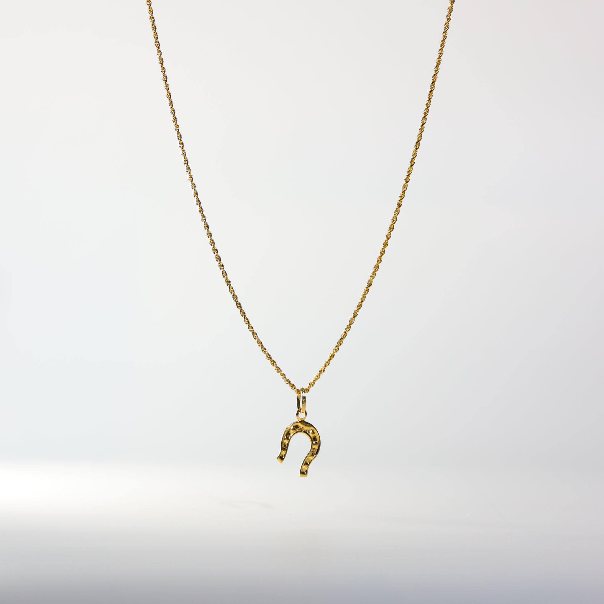 Gold Lucky Horseshoe Pendant Model-1707 - Charlie & Co. Jewelry
