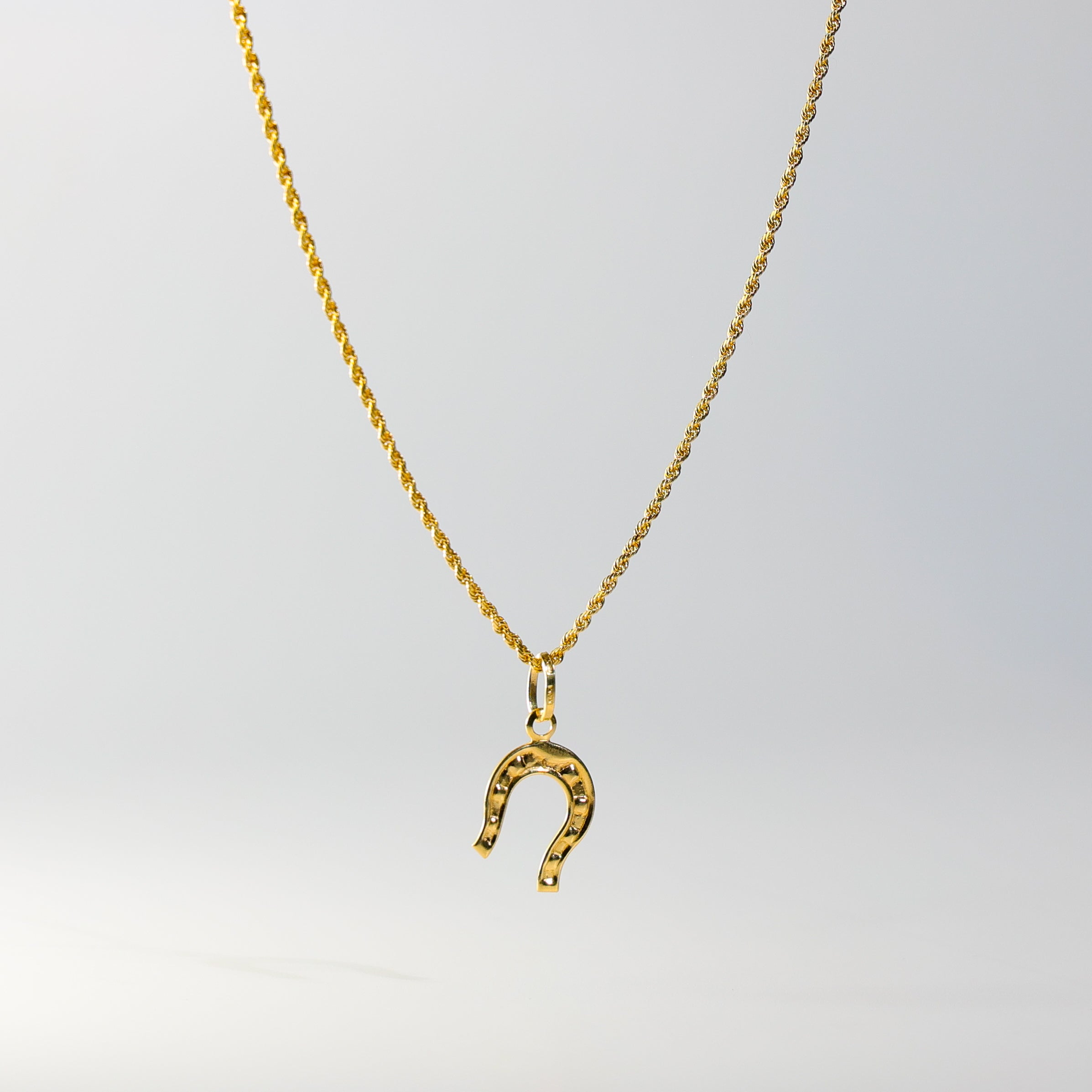 Gold Lucky Horseshoe Pendant Model-1707 - Charlie & Co. Jewelry