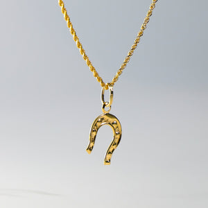 Gold Lucky Horseshoe Pendant Model-1707 - Charlie & Co. Jewelry