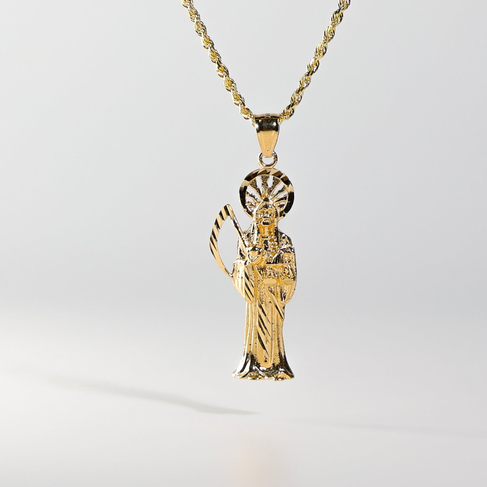 Gold Religious Santa Muerte/Devil Pendant Model-1158 - Charlie & Co. Jewelry