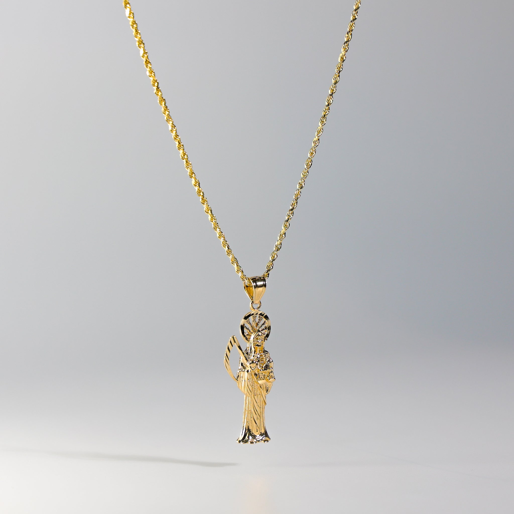 Gold Religious Santa Muerte/Devil Pendant Model-1158 - Charlie & Co. Jewelry