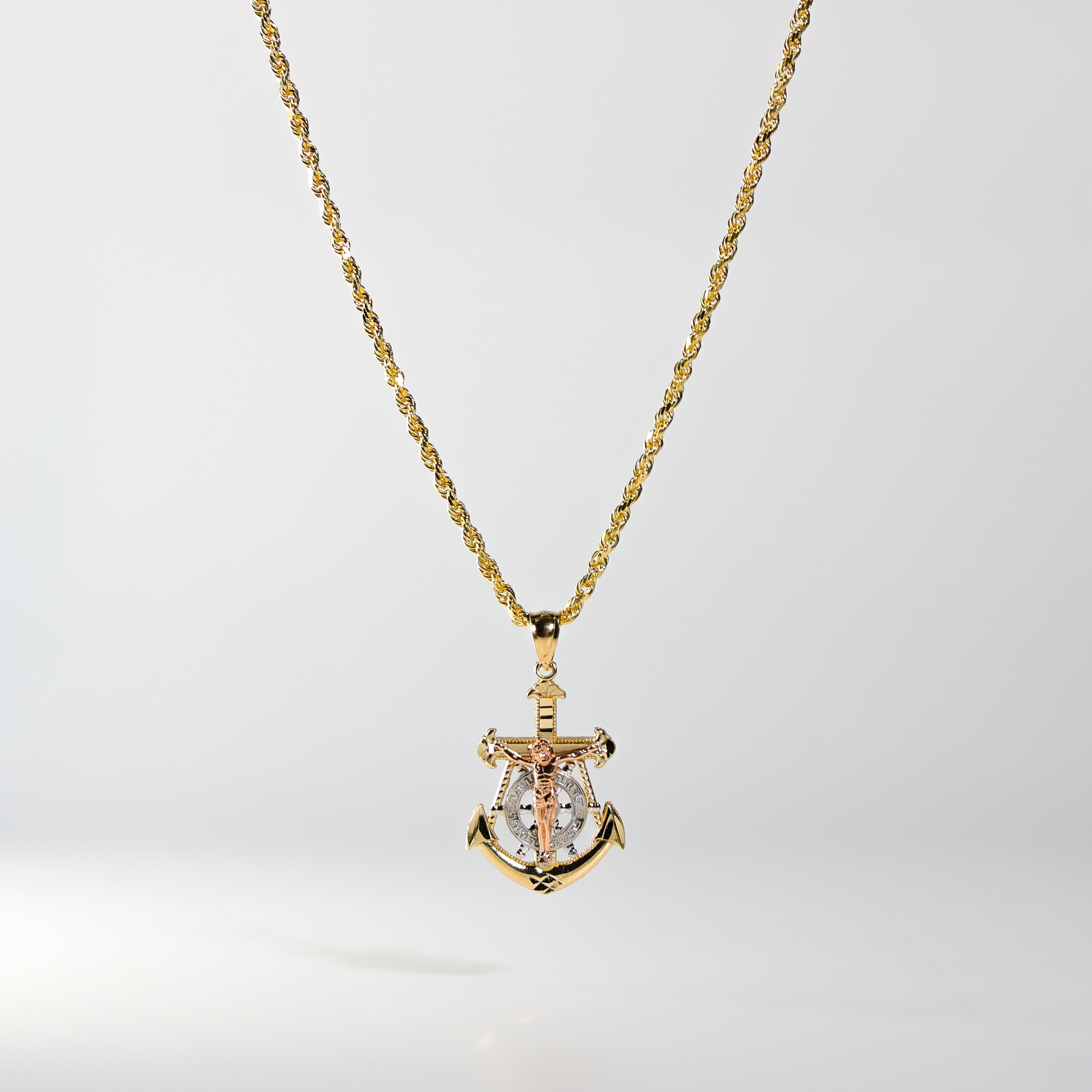 Jesus Cross Pendant Gold Anchor Cross Gold Anchor Pendant 14k Gold