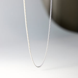 1.7mm 14K White Gold Hollow Square Franco Chain Model-0461 - Charlie & Co. Jewelry