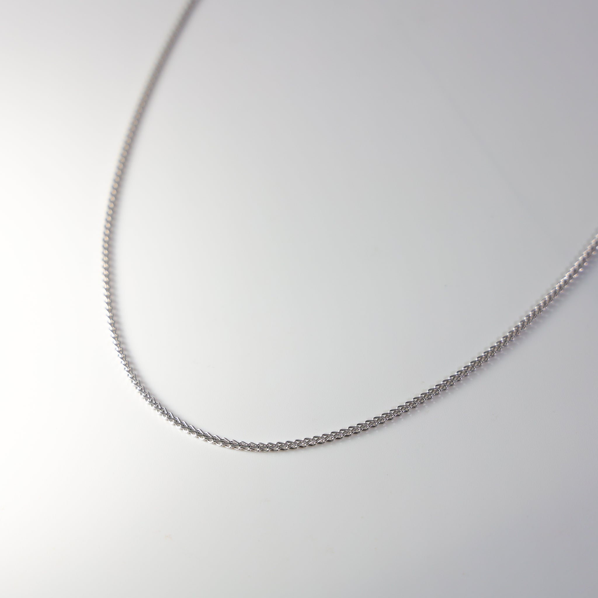 1.7mm 14K White Gold Hollow Square Franco Chain Model-0461 - Charlie & Co. Jewelry