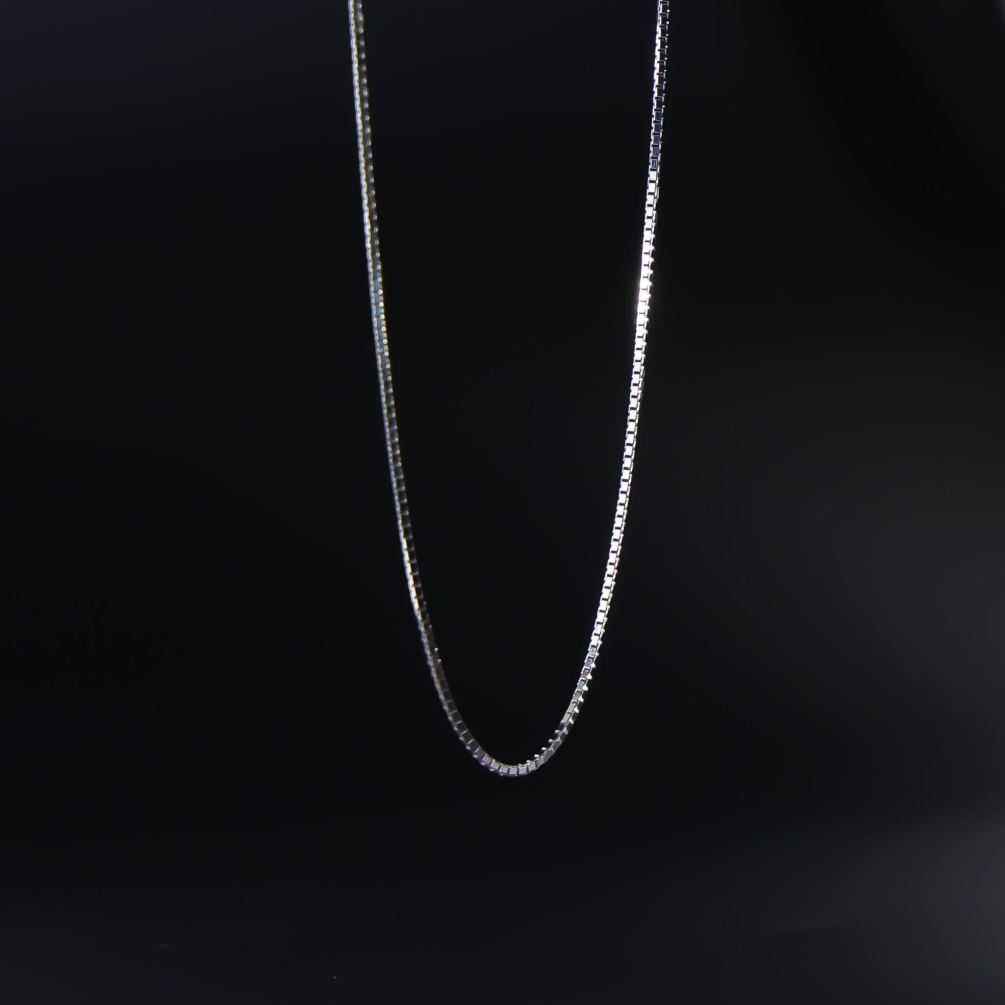 1mm 14K Solid White Gold Box Chain Model-0259 - Charlie & Co. Jewelry