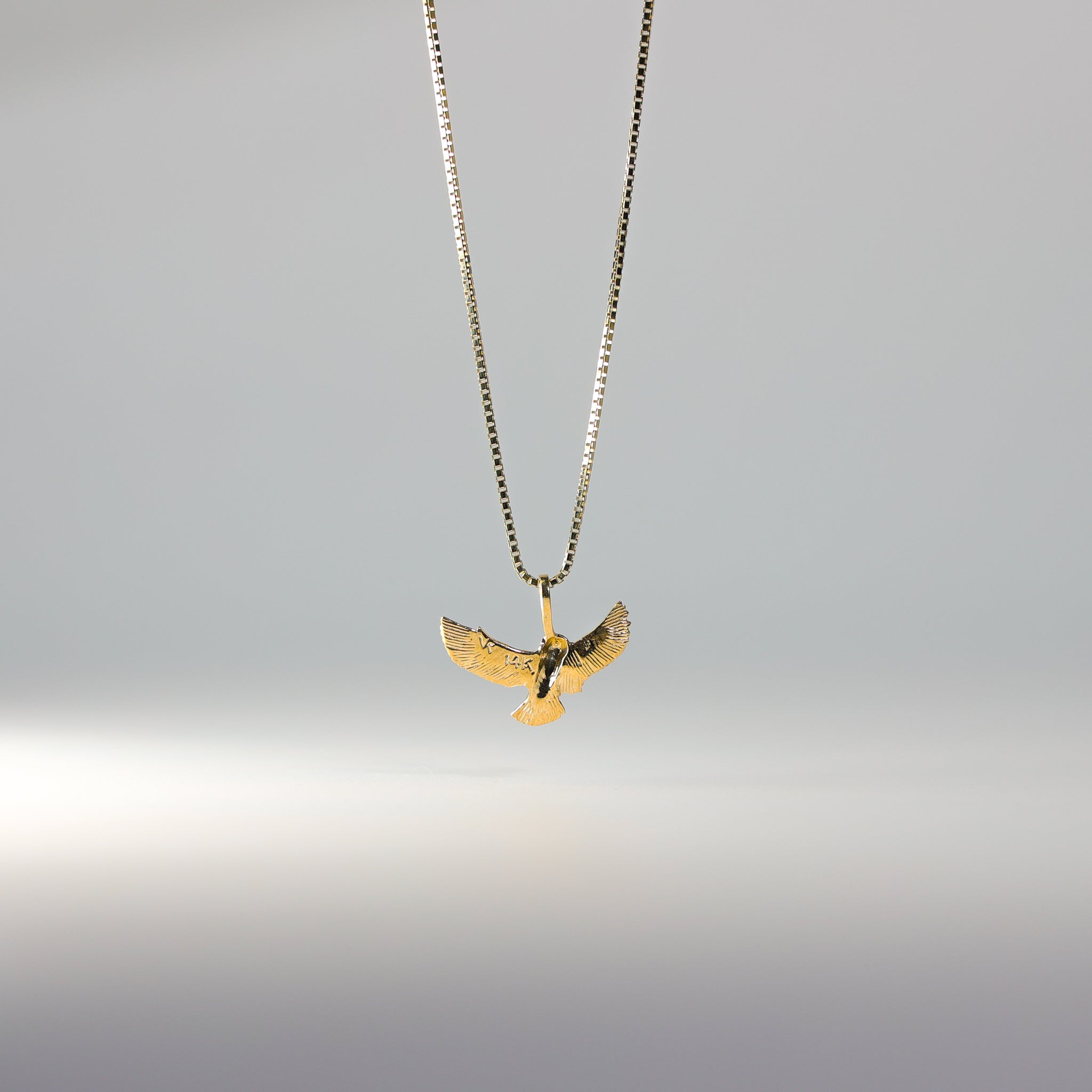 Gold Flying Owl Pendant Model-2349 - Charlie & Co. Jewelry