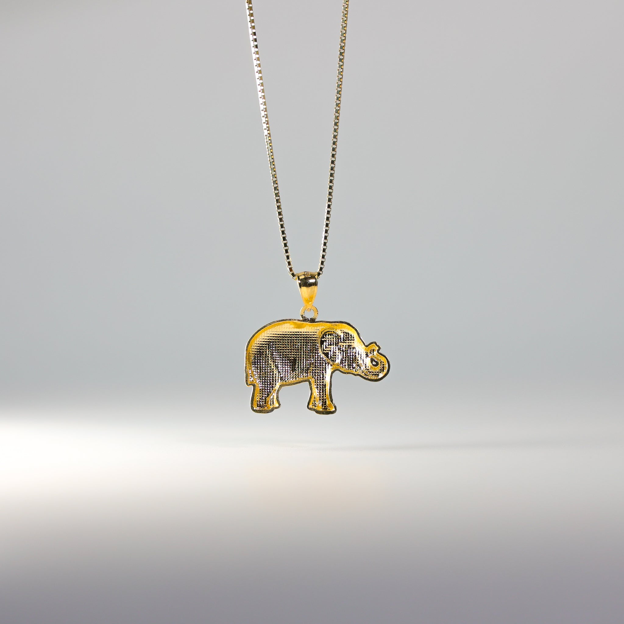 Gold 2 Colors Elephant Pendant Model-1625 - Charlie & Co. Jewelry