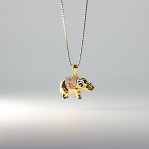 Gold 3 Colors Elephant Pendant Model-1624 - Charlie & Co. Jewelry