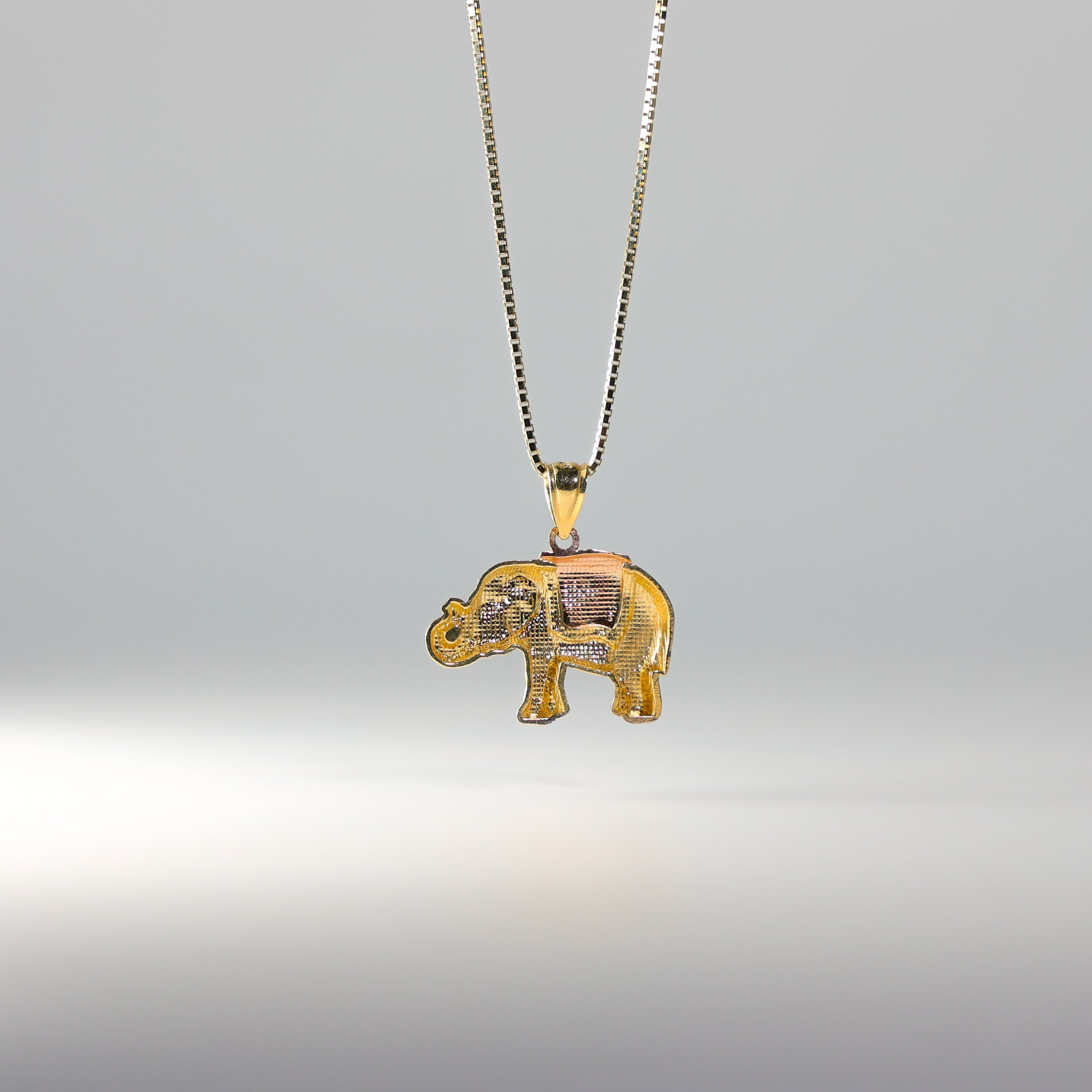 Gold 3 Colors Elephant Pendant Model-1624 - Charlie & Co. Jewelry